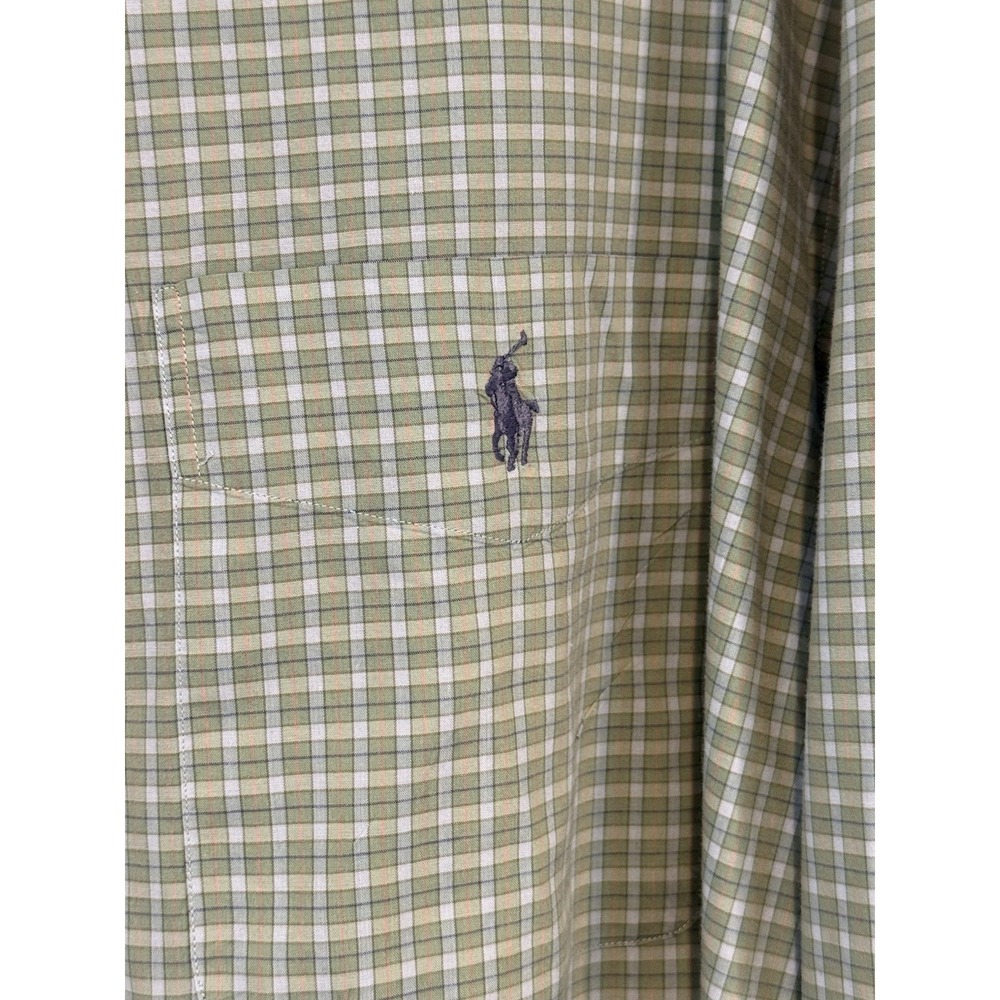 Ralph Lauren‎ Bartlett Button Down Shirt Men's 2XL Green Plaid 100% Cotton - Picture 2 of 4